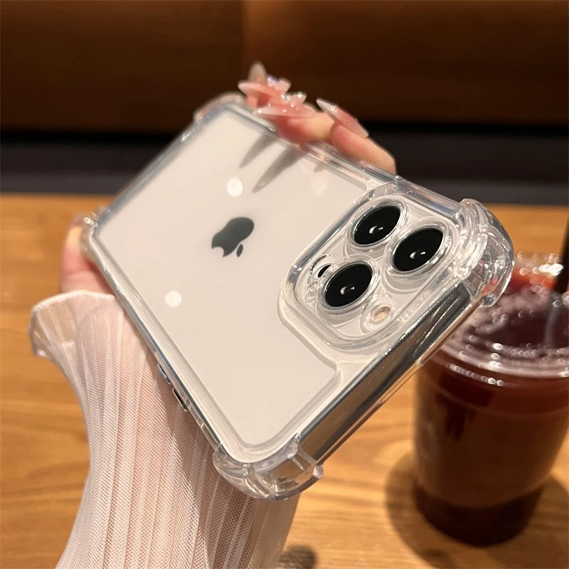 Shockproof Transparent Case For iPhone 15 14 13 12 11 Pro Max X Xs XR Max 7 8 Plus Bumper Cases Cover